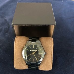 Slim Runway Black Stainless Steel Watch